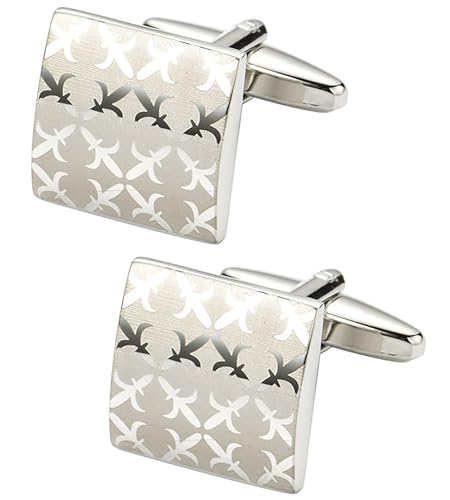 Mancuernillas clásicas cuadradas de metal para hombre miniatura 1