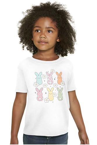 Brisco Brands Colorful Easter Bunny Patterns Girls Kids T Shirt Tees3