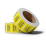 ETIQUETAS DE SEGURIDAD PREIMPRESAS: Pegatinas adhesivas de 45 x 25 mm amarillas preimpresas con la frase Void if Removed con adhesivo extrapermanente
