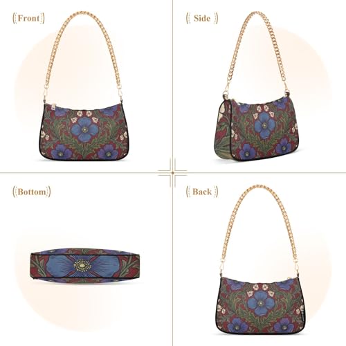 Sac banane bleu du Bhoutan à motif coquelicot idéal pour les voyages - 4
