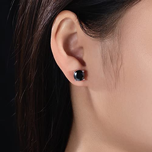 Moissanite Stud Earrings 6Cttw D Color Vvs1 Clarity Round Brilliant Cut Black Lab Created Diamond 925 Sterling Silver Post Earrings For Women Men With Certificate(9Mm-3.0Ct) #TOP5