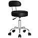 Produktbild Casaria Rollhocker Arbeitshocker Drehhocker mit Lehne Höhenverstellbar 360 ° Drehbar Kosmetikhocker Werkstatt - Schwarz