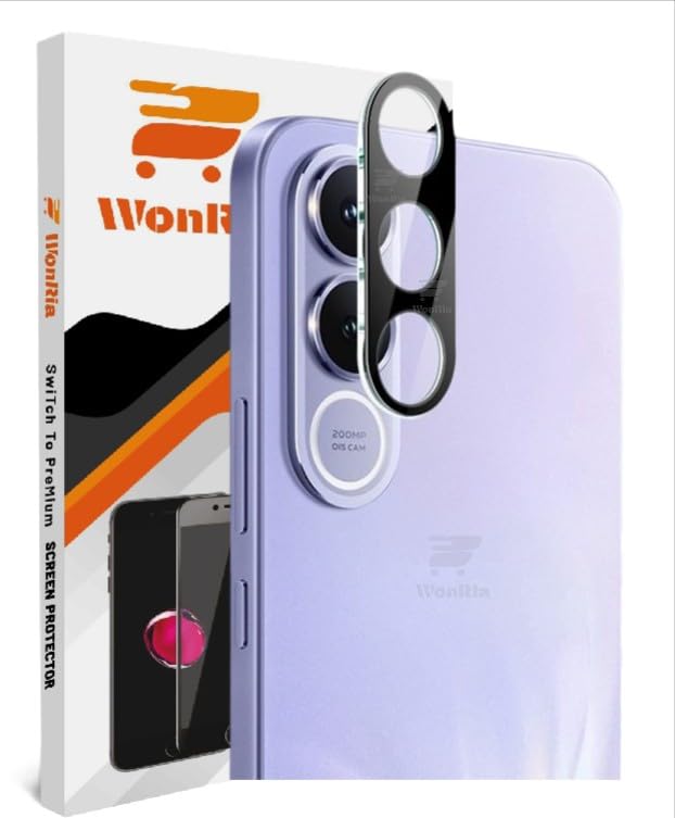 Image of WonRia Pack 1- Back Camera Lens Protector for Vivo V70 FE 5G Camera Glass Protector Guard [3D Premium] - Black