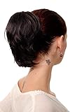 Marke: WIG ME UP WIG ME UP - Haarteil Zopf Extension Braun dunkelbraun kurz wilder Look Befestigung mit Butterfly-Klammer 20 cm T6545-3