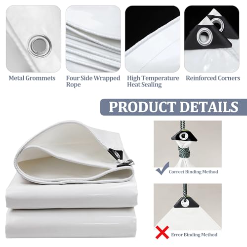 Lona impermeable 4x6m 600g/㎡ resistente multiusos cubierta exterior 3