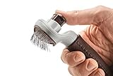 HUNTER SPA Zupfbürste selbstreinigend, für Hunde, 17,0 x 9,0 cm, M, grau / braun