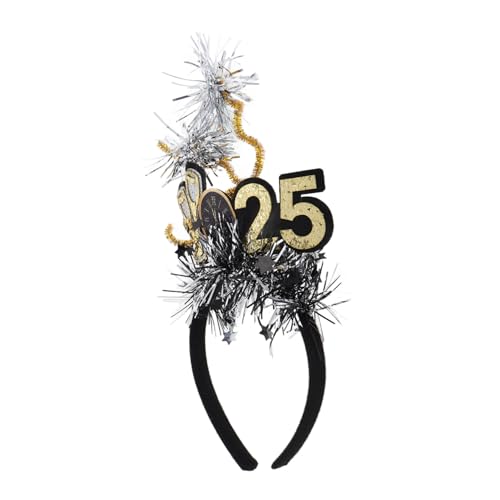 NIYANGLE Diadema Con Reloj 2025 Sombreros De Año Nuevo Para Fiesta De Año Nuevo Decoraciones Para Fiesta De Año Nuevo Diadema De Nochevieja Diadema De Año Nuevo Con Purpurina