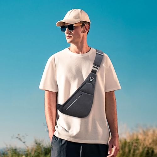 Mochila de pecho tipo daypack negro con compartimento personal de bolsillo 2