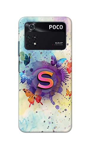 Image of PRINTFIDAA� Printed Hard Back Cover Case for Mi Poco M4 Pro 4G Back Cover (Alphabet S) -2808