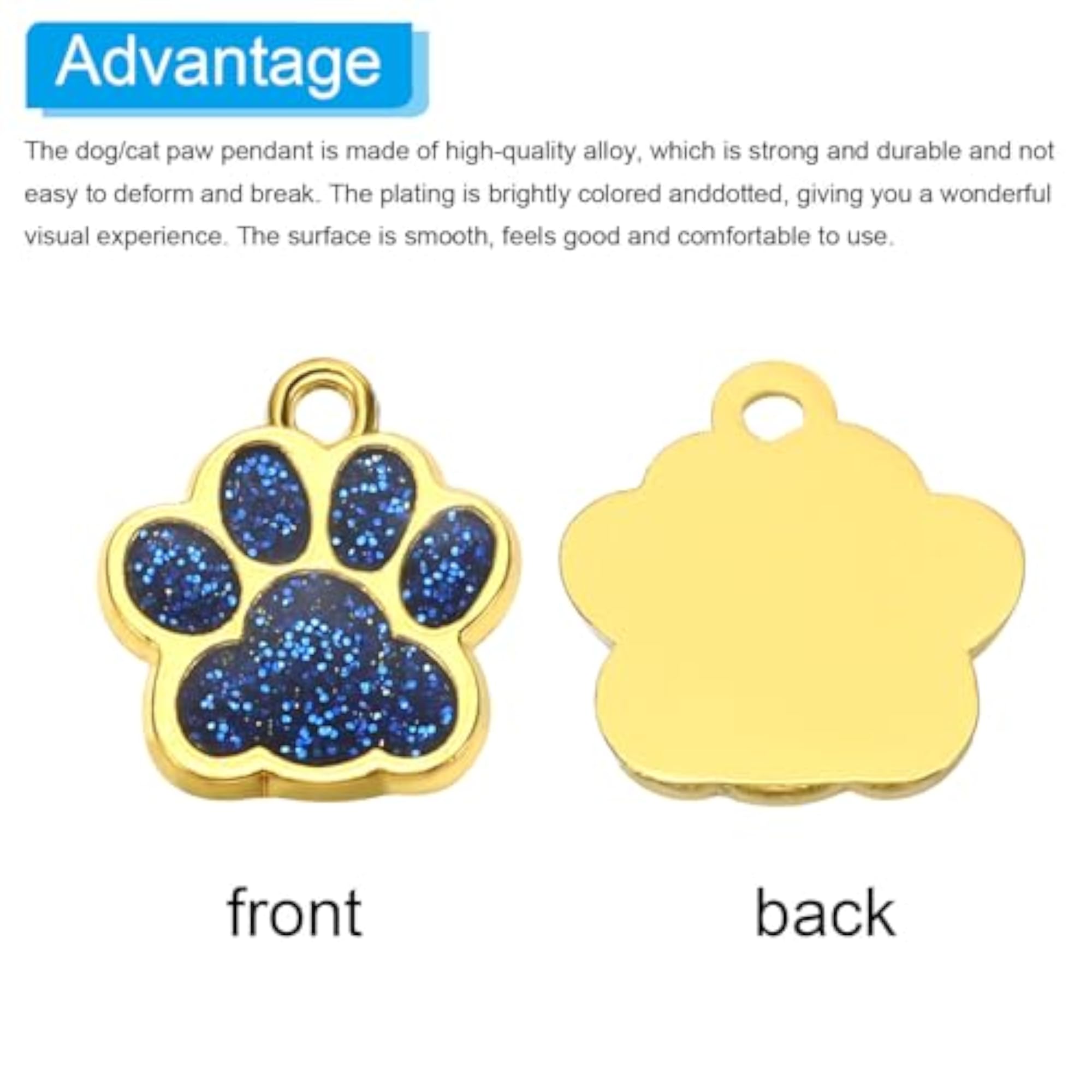 10 Pcs Crystal Paw Print Pendants for DIY Jewellery Making