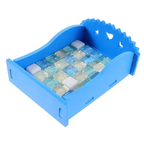 JUMPLAWN Cama De Enfriamiento Cristal para Mascotas Absorción Rápida De Calor, Tamaño Mediano Azul, Adecuado para Hámsters, Conejos y Pequeños Roedores, Suministros para Cuidar Su Descanso Verano