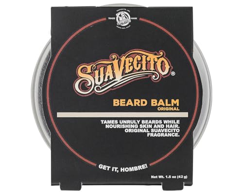 Suavecito Original Scent Beard Balm 1.5 oz Can - No Flaking, Eliminates Dryness & Itchiness - Conditions, Nourishes, Hair & Skin