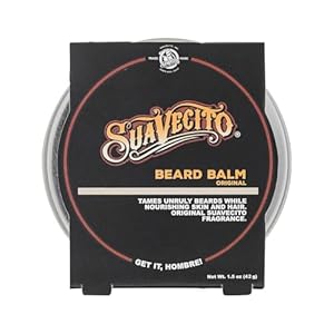 Suavecito Original Scent Beard Balm 1.5 oz Can – No Flaking, Eliminates Dryness & Itchiness – Conditions, Nourishes, Hair & Skin