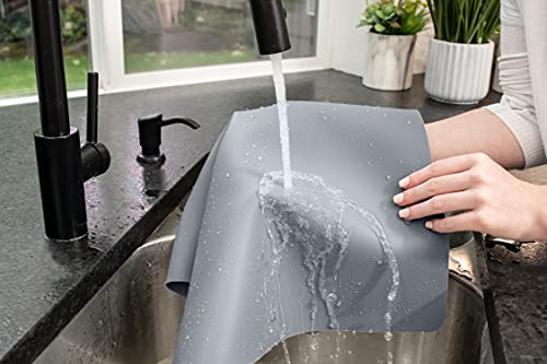Image of GASARE, Set of 2, Extra Large, Thick, Silicone Mats for Kitchen Counter, Heat Resistant Mats, Countertop Protector, Non-Slip, Easy to Clean, 25 x 17 Inches x 1.4mm, Gray