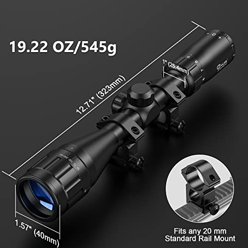 Cvlife 3-9X40Ao Rifle Scope Optics R4 Reticle Crosshair Scope With 20Mm Mounts thumb #2