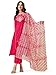 EthnicJunction Women's Cotton Silk Embroidered A-line Front Slit Kurta Palazzo & Organza Dupatta Set Pink