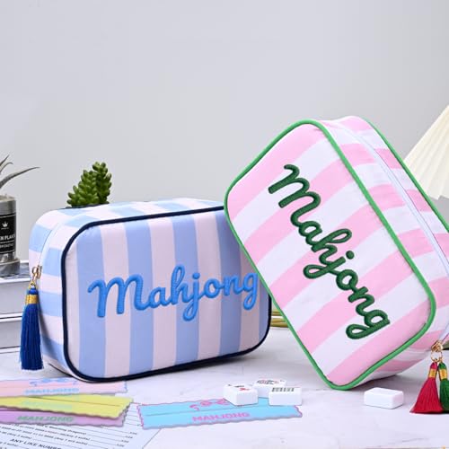 Bolsa para fichas de Mahjong con 4 cartas acrílicas miniatura 5