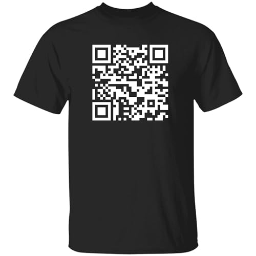 Custom QR Code T-Shirt Scan The QR Code to View The Message. (Cotton Black)