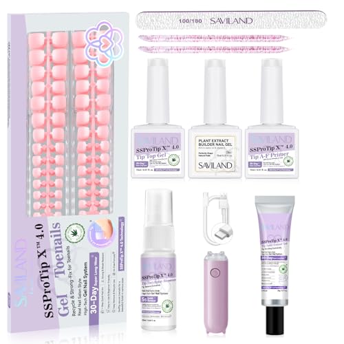 SAVILAND Press On Toenails Kit: 216 PCS Nail Press on
