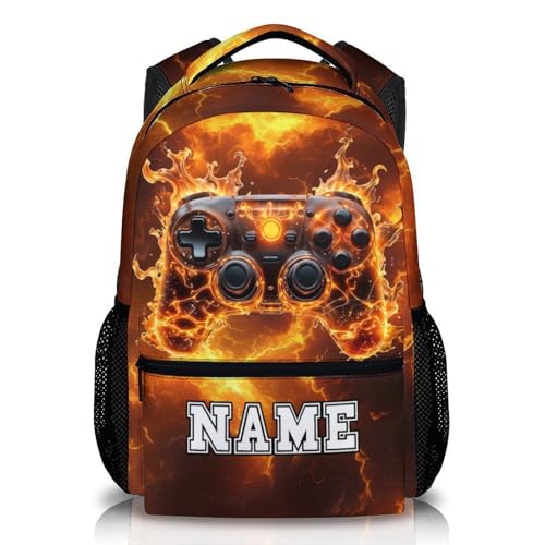 GiftRomance Kids School Backpack, Personalized Cool Game Bookbag for Preschool Elementary Kindergarten, Cool Boys Schoolbag for Travel Camping