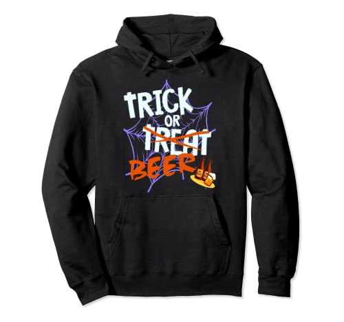 Trick or Treat or Beer Halloween Beber Disfraz Humor Sudadera con Capucha