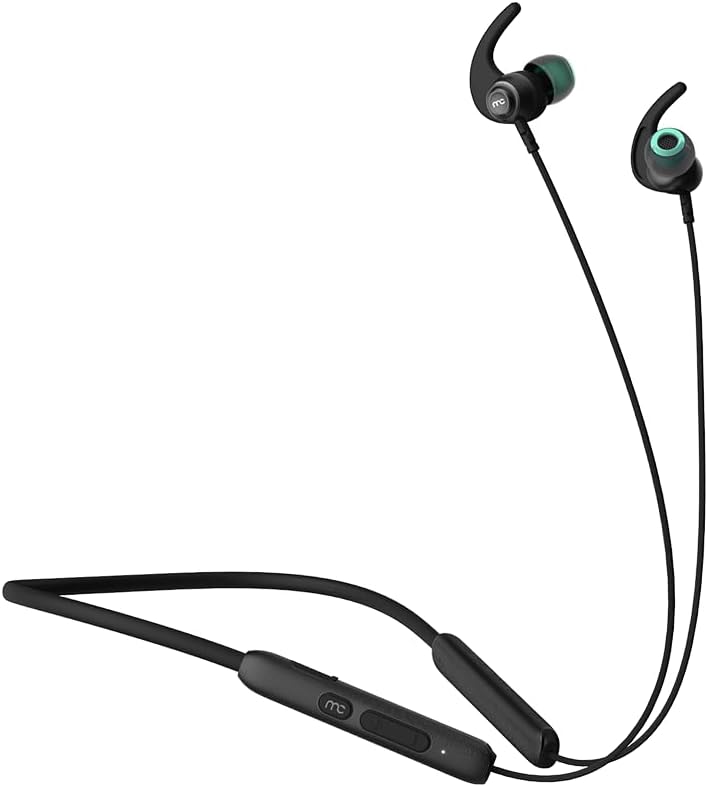 Wireless Bluetooth Neckband, BHS-B130, Clear Sound, 24-Hour Playback, Waterproof, Gaming Mode, Urban Earz ENC Black, Great for the Gym, Run, Outdoors and Gaming