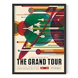 HAUS AND HUES Space Wall Art Retro Poster - Sci Fi Print NASA Print, Vintage Art, Exploration Wall Art Space Decor, Retro Posters NASA Art, (Unframed 12' x 16')