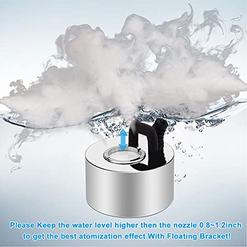 Fitnate 350Ml/H Mist Maker Metal Fogger Atomizer For Water Fountain Pond Pot Rockery Sink, With Removable Splash Guard,Atomized Disc And Changing Tools #TOP6