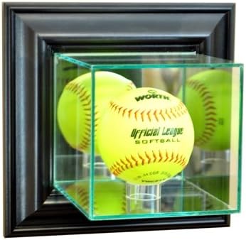 Perfect Cases WMSFT-B Wall Mounted Softball Display Case, Black
