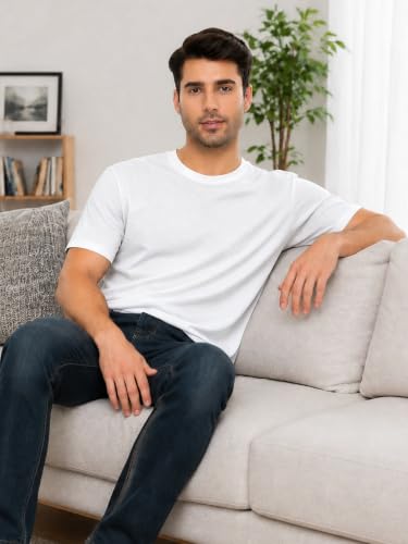 Image of KEEPSHOWING Mens Oversized Short Sleeve T-Shirts Cotton Loose Fit Tees