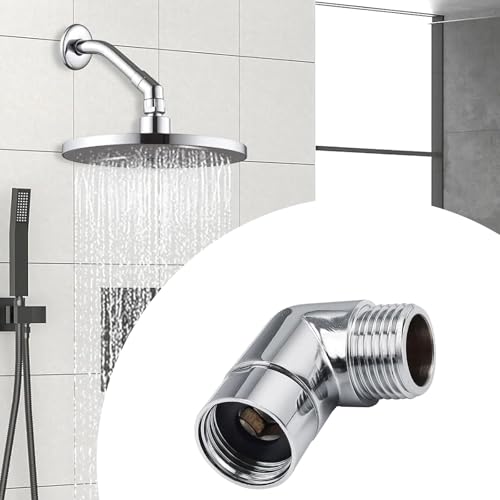 GisWell 2 Stücke Winkelstück für Duschkopf, Universal Duschschlauch Handbrause Adapter mit Unterlegscheiben für Handbrausen, Kopfbrausen, Duschwannen
