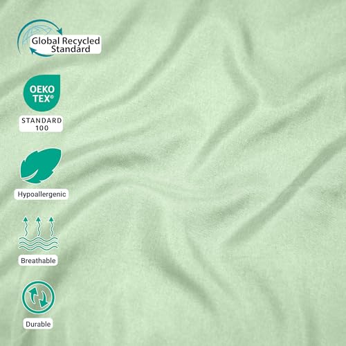 ZPECC Pillow Cases Queen Size Set of 12, 20x30 Envelope Closure Pillowcases, Soft Plain Brushed Microfiber Covers Hypoallergenic Breathable, Sage Green