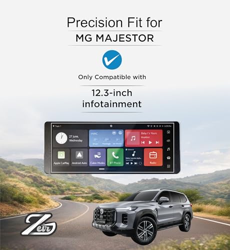 Image of ZEIR Screen Protector For MG MAJESTER 2026-12.3 inch Infotainment Touchscreen | Anti Scratch | Water Resistant | MgMajester Display Guard Accessories 2026+ [Not Tempered Glass]