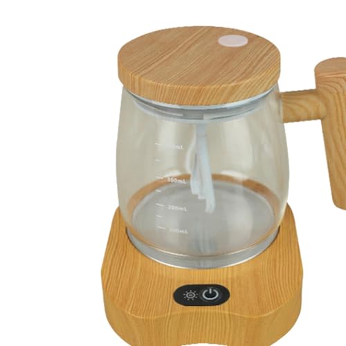 Electric Mixing Coffee Cup Smart Cup Warmer with 55 Degree Warmer Coaster Coffee Heating Plate, Wood