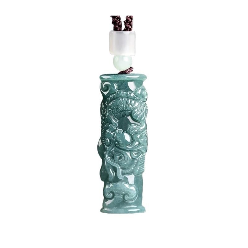 Jade Dragon collier pendentif pour homme et femme en jadéite bleue véritable