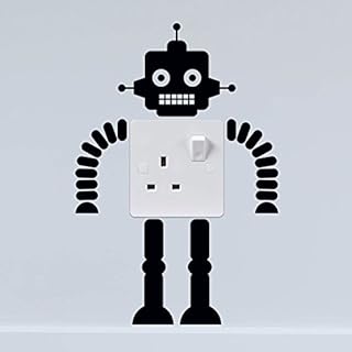 Robot Mur Autocollant Plaque lumière Interrupteur Wall Sticker Vinyle Decal Mural décoration de la Maison Prise de Courant Autocollant Enfants Chambre décoration Enfants Graphiques Fond d'écran