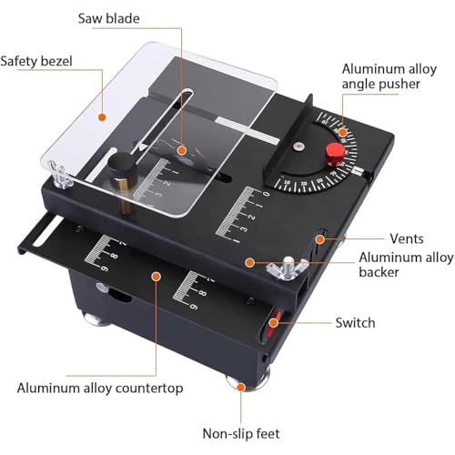 Mini Multifunctional Table Saw, 2025 New Desktop Electric Saw Cutter, Portable Liftable for Wood Cutting, 16MM Adjustable Cutting Depth, 7 Speed Adjustable Power Supply (with Flexible shafts) - Image 3