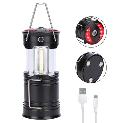 Xiraivke LEDランタン 高輝度 キャンプランタン usb充電式 電池式 2in1給電方法 フラッシュライト 折り畳み式 携帯型 テントライト 懐中電灯 防水仕様 災害グッズ 非常用 SOS防災/停電対策 アウトドア 登山 夜釣り ハイキング マグネット式 (ブラック)（Amazon）