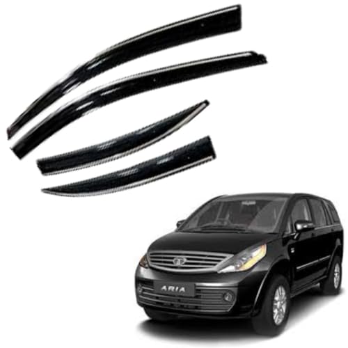 Image of CAR SAAZ Chrome Line Door Visor for Aria (2010-2017)(Set of 4Pcs) | Rain Guard | Wind Deflector
