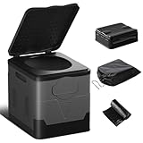 Suewidfay Portable Toilet for Camping, Outdoor Camping Toilet for Adult, Compost Toilet Travel Potty Folding Toilet, Camping Loo MAX 150KG for Hiking/Camping/Fishing (29X31.5CM)