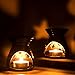 MyGift Black Ceramic Essential Oil Burner Tealight Candle Holder Decorative Aroma Diffuser, Set of 2
