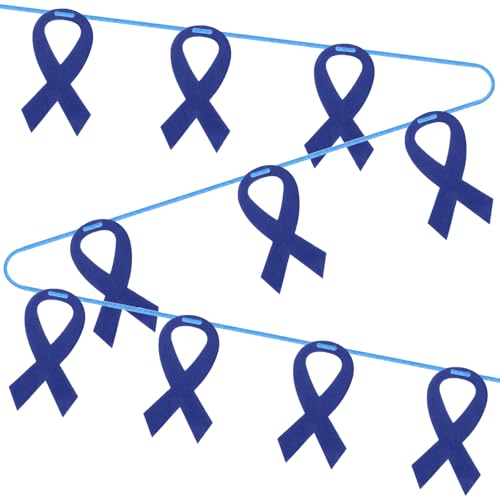 VitalCozy 10 Sets Child Abuse Prevention Awareness Banner Colon Blue Cancer Awareness Ribbon Decoration 13.1 ft Child Abuse Prevention Month Products for Charity Fundraiser Support Events Supplies