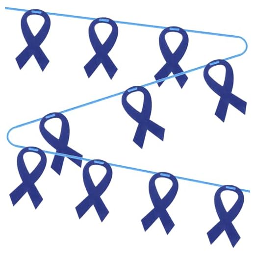 VitalCozy 10 Sets Blue Cancer Awareness Ribbon Banner Colon Rectal Prostate Cancer Awareness Decor 13.1 ft Child Abuse Prevention Month Products for Charity Fundraiser Support Events Supplies