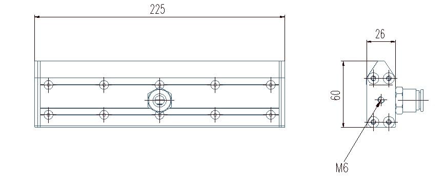 Lineares Luftmesser aus Aluminium, zum Abblasen und Trockenkühlen