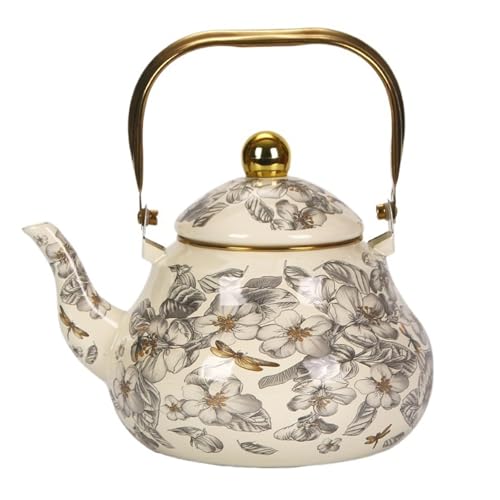 Bouilloire émaillée à motif floral pour retrouver la douceur des souvenirs d'enfance