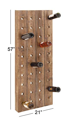 image for Deco 79 55409 Extra Large Rustic Reclaimed Wood Hanging Wine Rack | 40