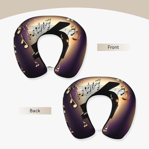 Almohada cuello de viaje con memory foam y funda negra miniatura 3
