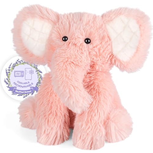 Image of SuzziPals Pink Elephant Stuffed Animal, Microwavable Heating Pad for Cramps | Heatable & Coolable Elephants Plush for Stress & Discomfort Relief, Lavender Scented Elephant Gifts, Cozy Companion, Huggable