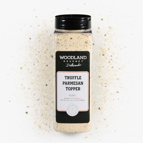 Truffle Umami Parmesan Seasoning, 16.5 oz – Gourmet Parmesan Cheese & Truffle Blend with Garlic & Onion, Savory Finishing Topper, by Woodland Gourmet