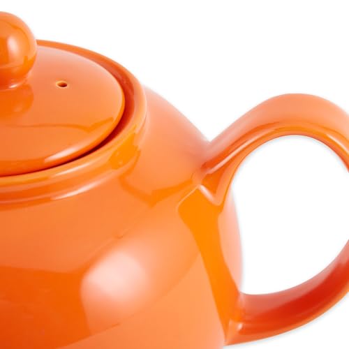 Théière en grès 6 tasses en céramique durable orange mandarine